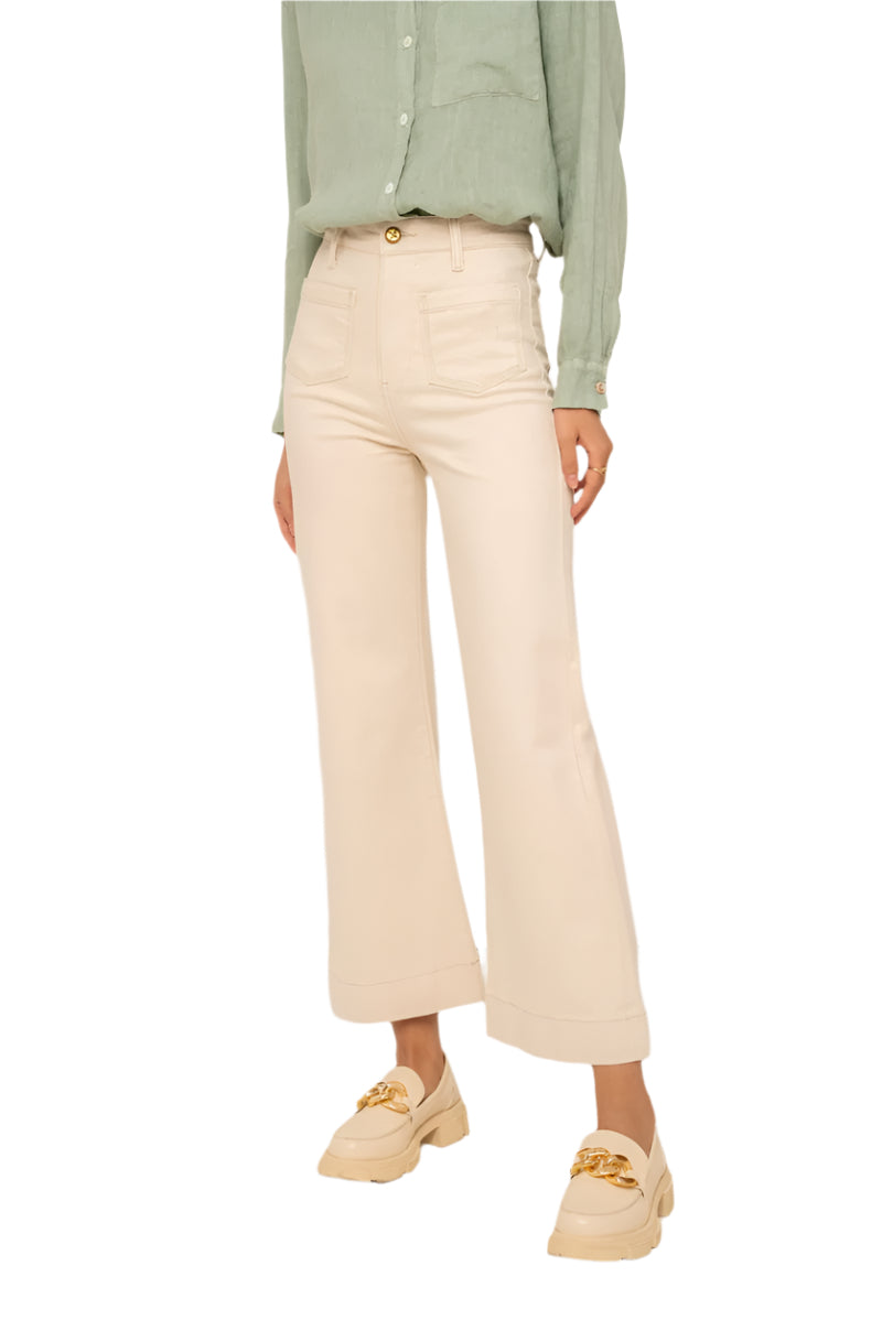 Oraije Paris Gasparette Wide Jeans in Beige Natural