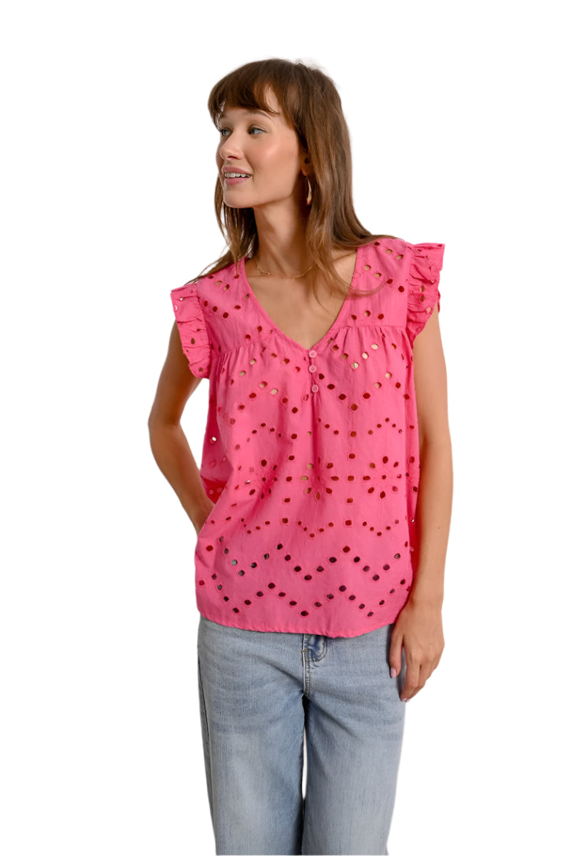 Molly Bracken Sleevless Ruffle Top