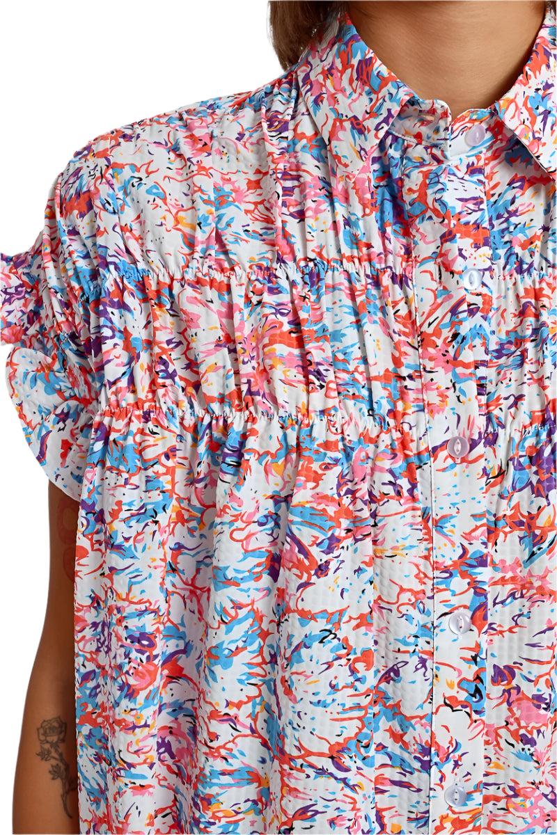 Molly Bracken Printed and Gathered Dress