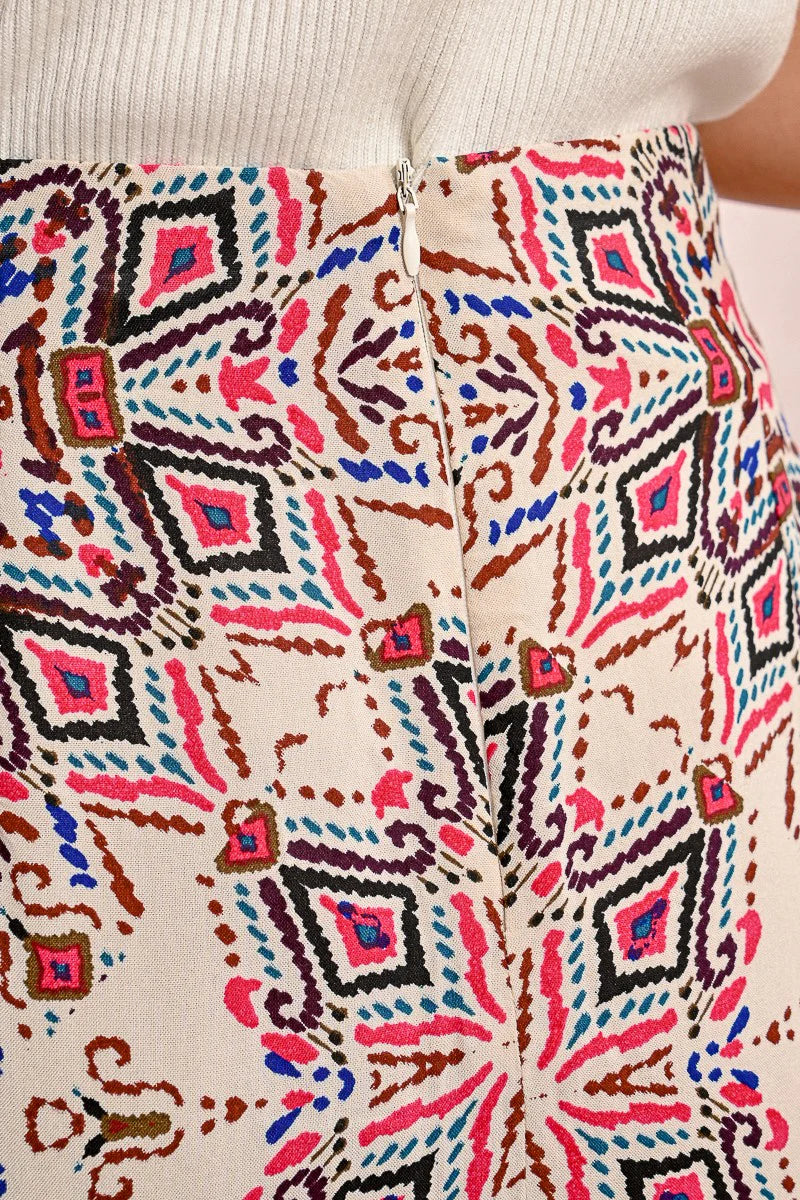 Molly Bracken Printed Pleated Mini Skirt