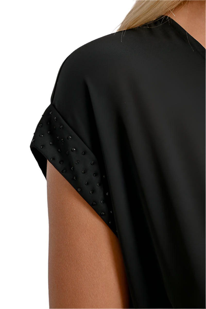 Molly Bracken LBD with Rhinestone Sleeves