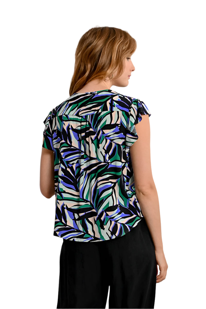 Molly Bracken Top With Ruffled Sleeves