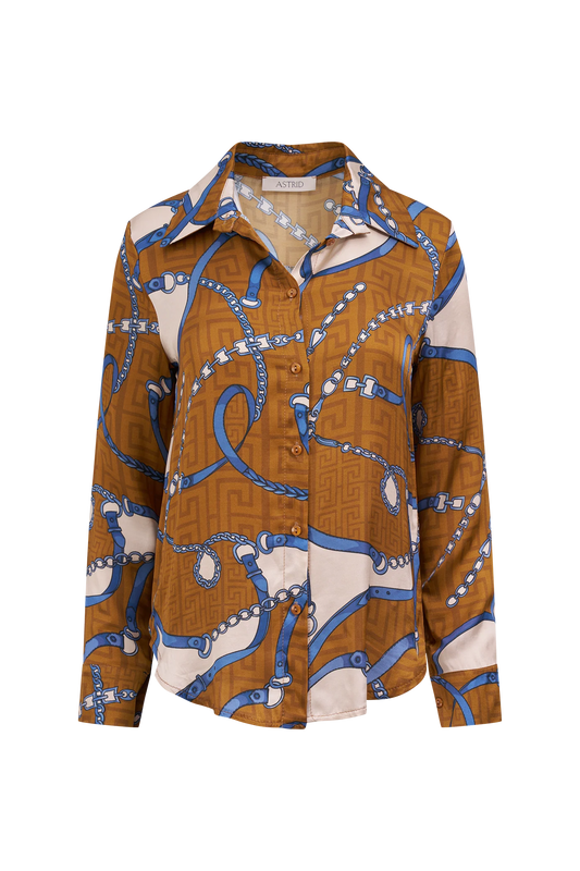 Astrid Blouse in Tabac Print