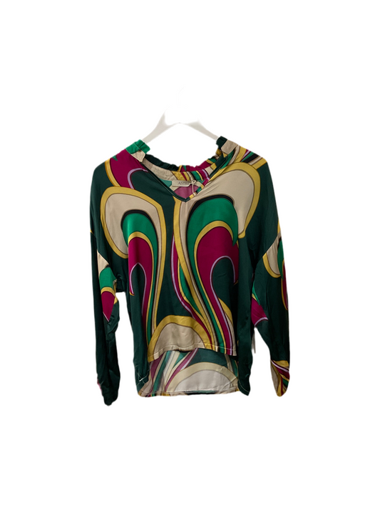 Asrtrid Geometric Blouse (Green)