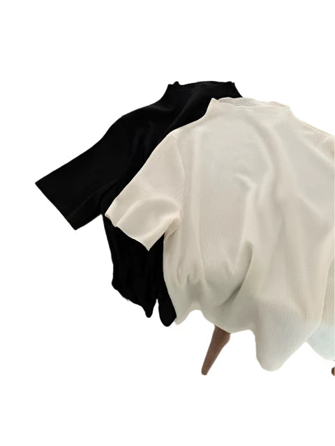 Clever Alice Crease Mock Neck Top