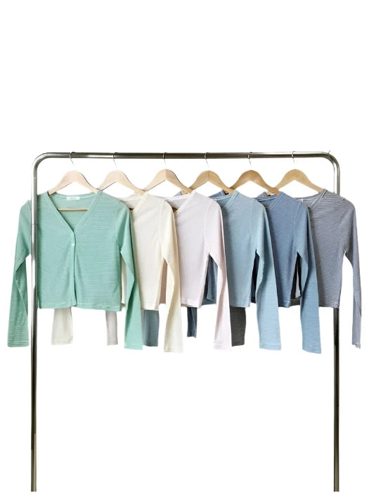 Clever Alice Button Stripe Cardigan