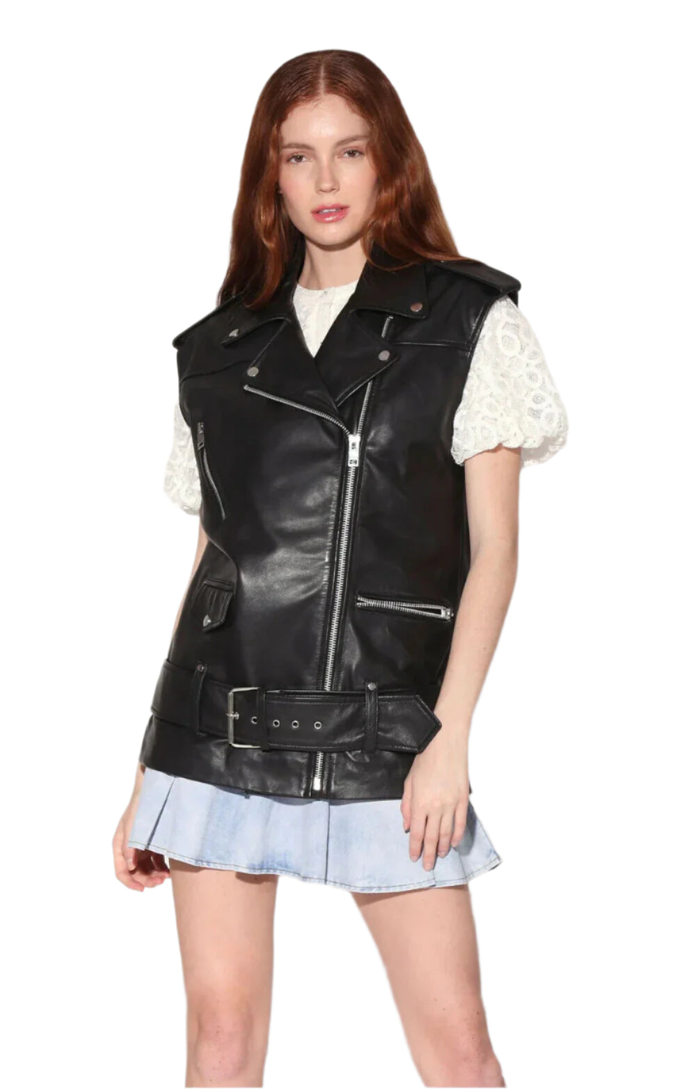 Walter Baker Edie Leather Vest - clever alice