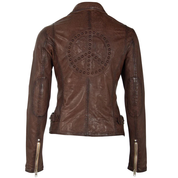 Mauritius Maysie RF Leather Jacket in Brown