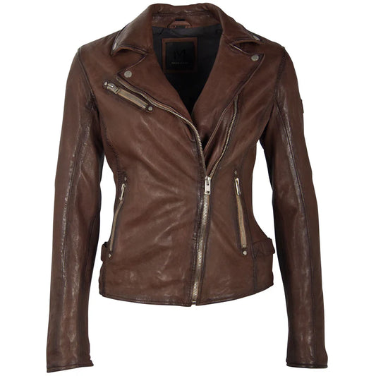 Mauritius Maysie RF Leather Jacket in Brown