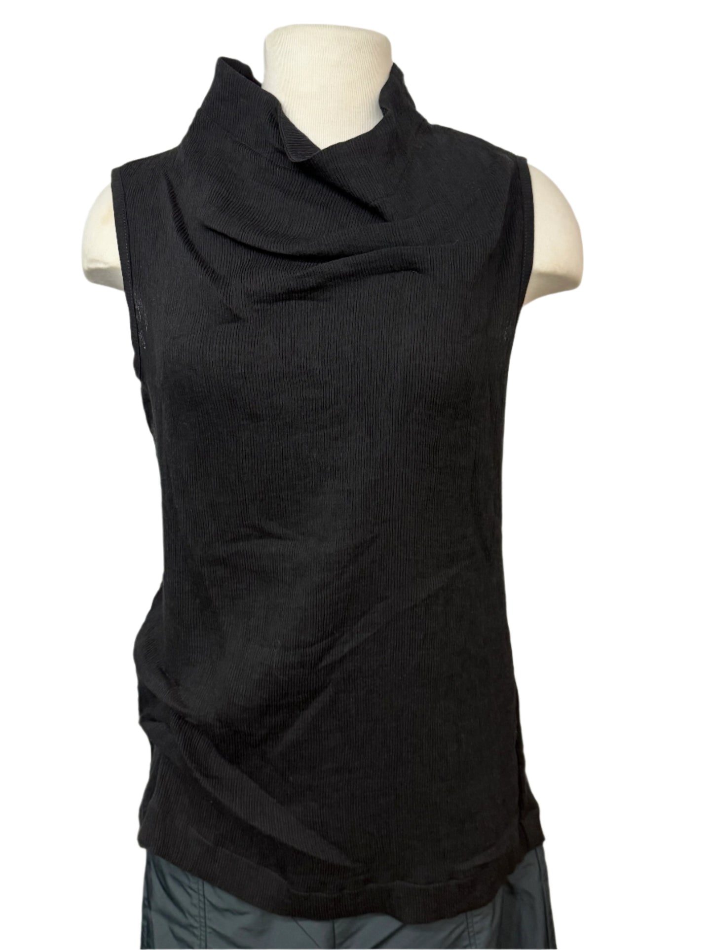 Porto Liza Ribbed Tank in Black