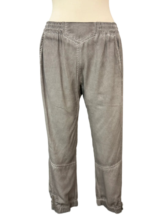 Inizio Smokey Grey Linen Pants with Zipper - clever alice