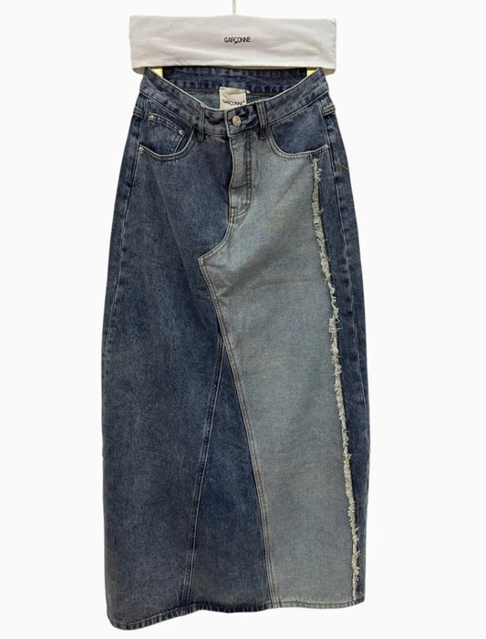 Garconne Denim Two Tone Skirt