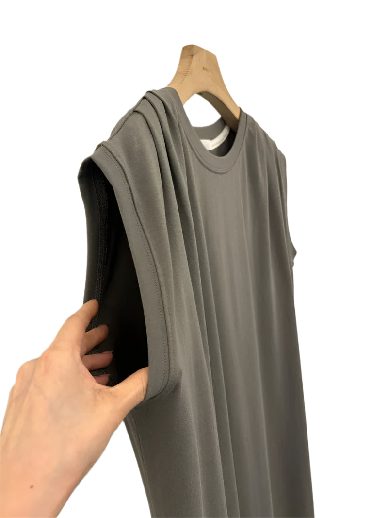 Clever Alice Shoulder Pleat Dress