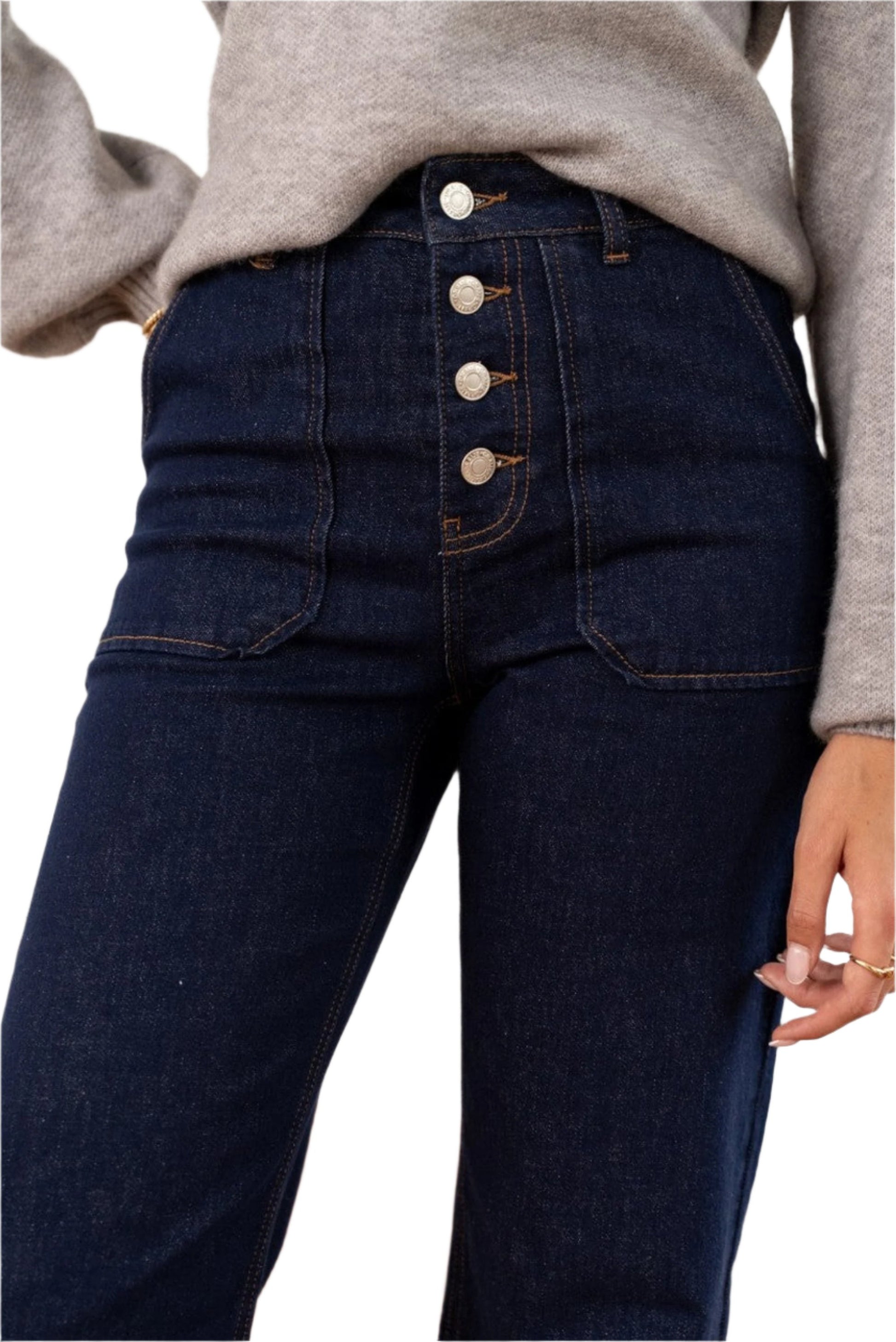 Oraije Paris Paulinette Wide Jean in Raw Denim 