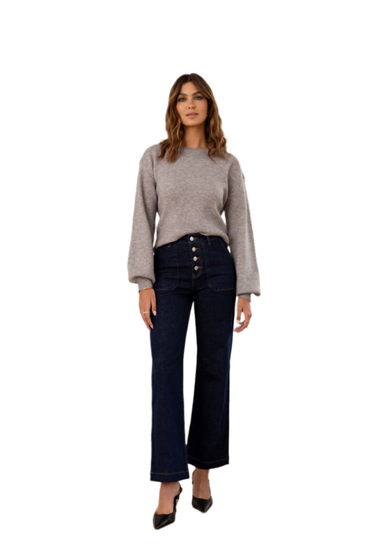 Oraije Paris Paulinette Wide Jean in Raw Denim 