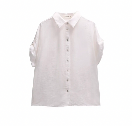 Sweewe Paris White Short Sleeve Button Down