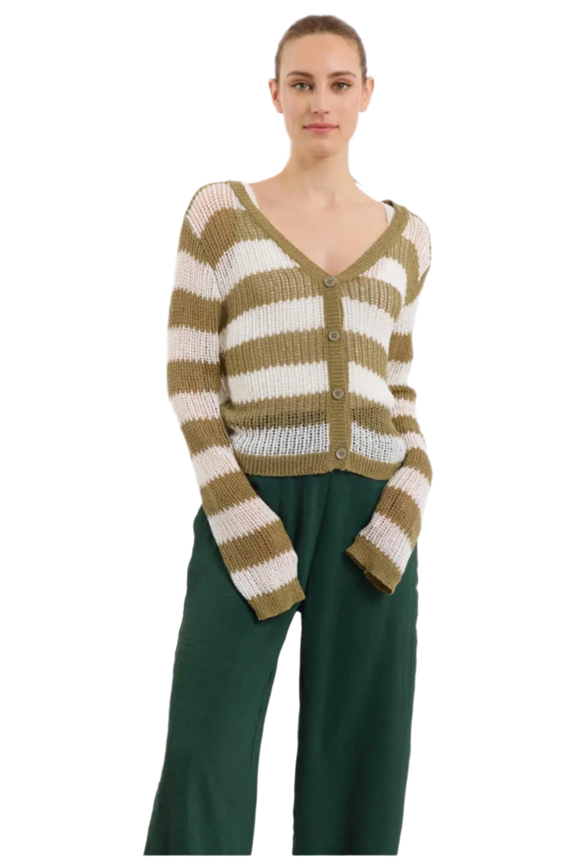 Sweewe Striped Knit Cardigan 