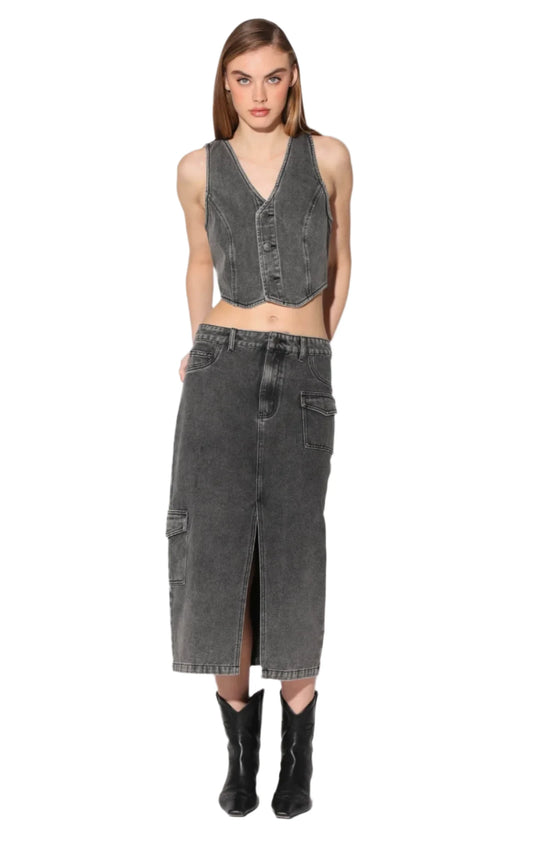 Walter Baker Selene Skirt in Grey Wash