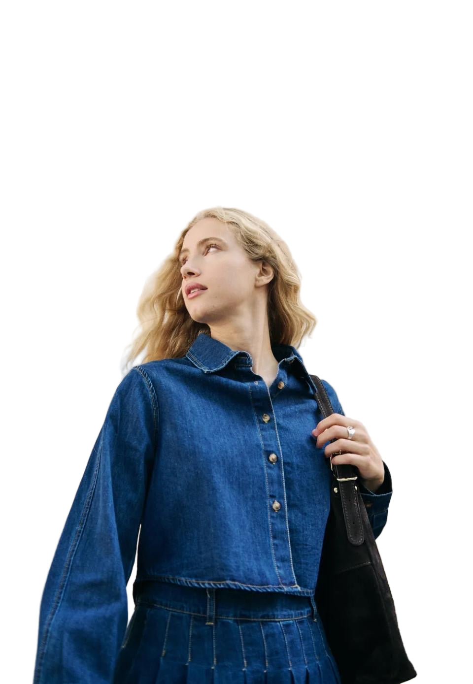 Clever Alice Cropped Denim Shacket