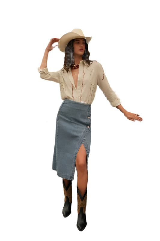 Oraije Paris Jarod Skirt in Light Denim