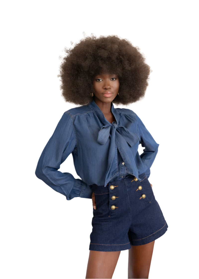Oraije Victorinette Short in Raw Denim - clever alice